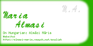 maria almasi business card